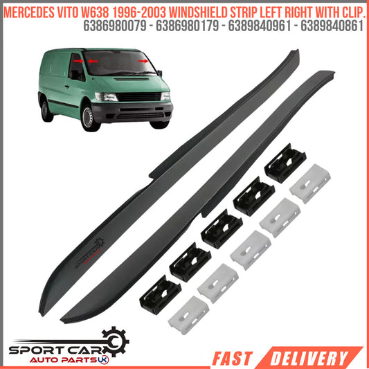 Mercedes Vito W638 1996-2003 Windshield strip left right with clip.