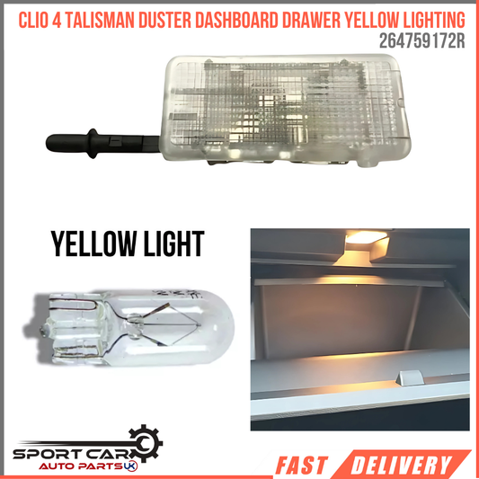 Clio 4 Talisman Duster OEM 264759172R dashboard drawer yellow lighting